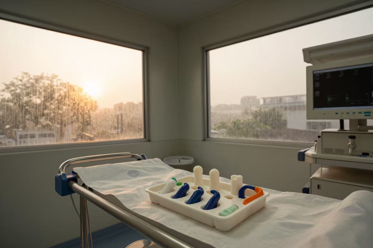 Infant Hearing Probe Caddy in Eluru Surgical Prep in in a surgical prep area in Eluru