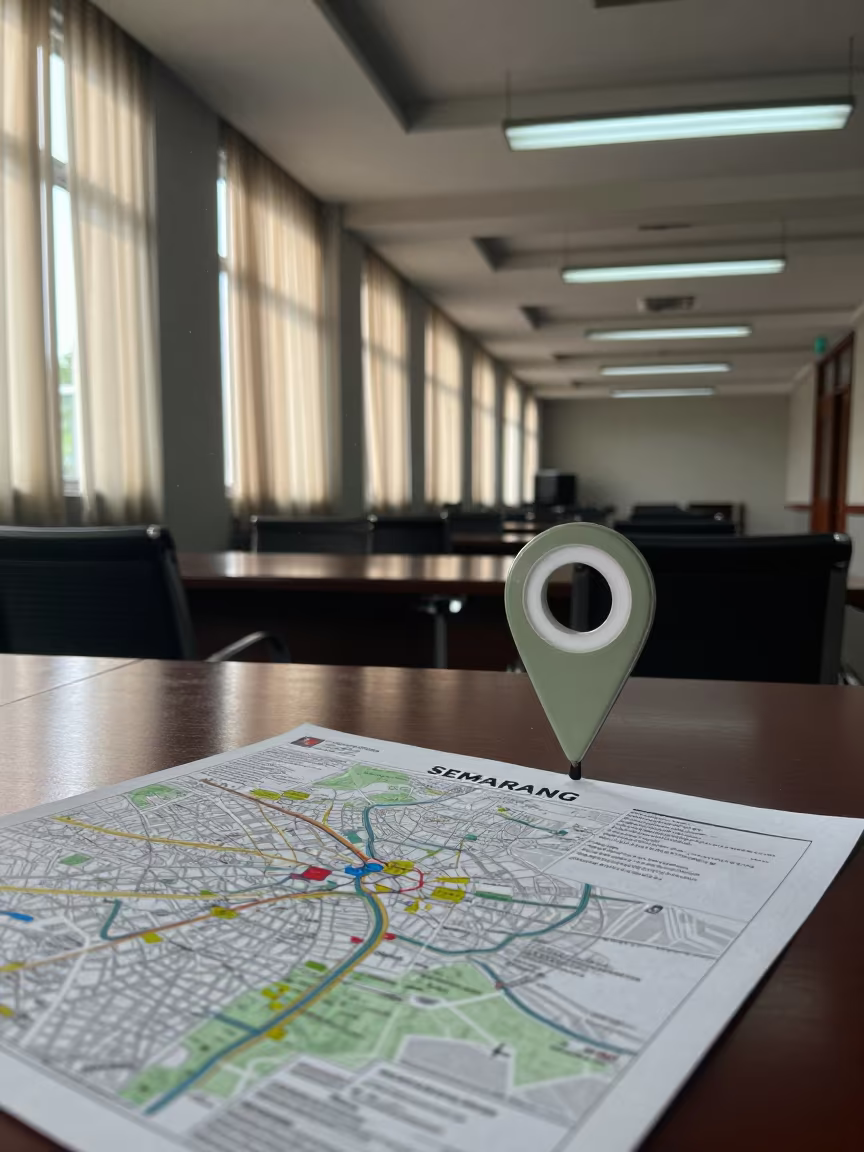 Infinite Office Corridor Map Pin Case in inside a conference room in Semarang