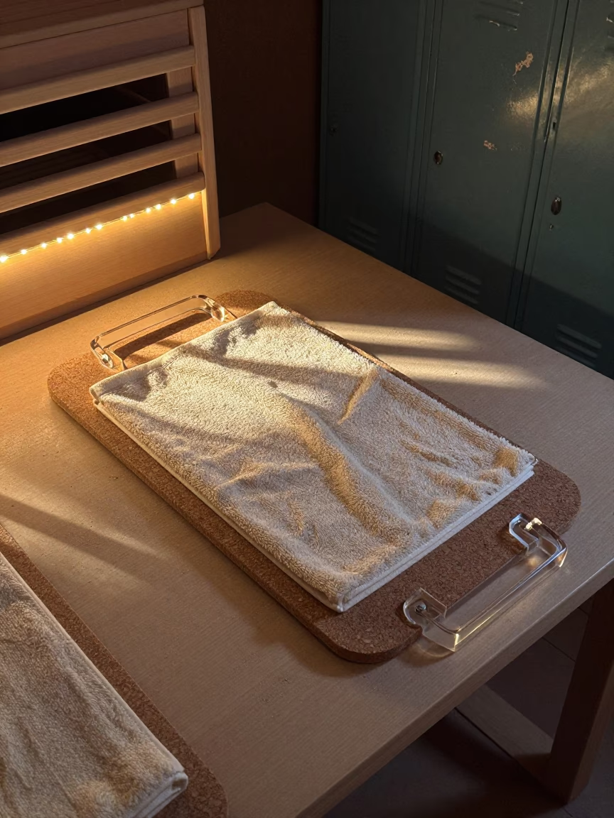 Infrared Sauna Board on Dusty Library Table in on a dusty library table near Khartoum