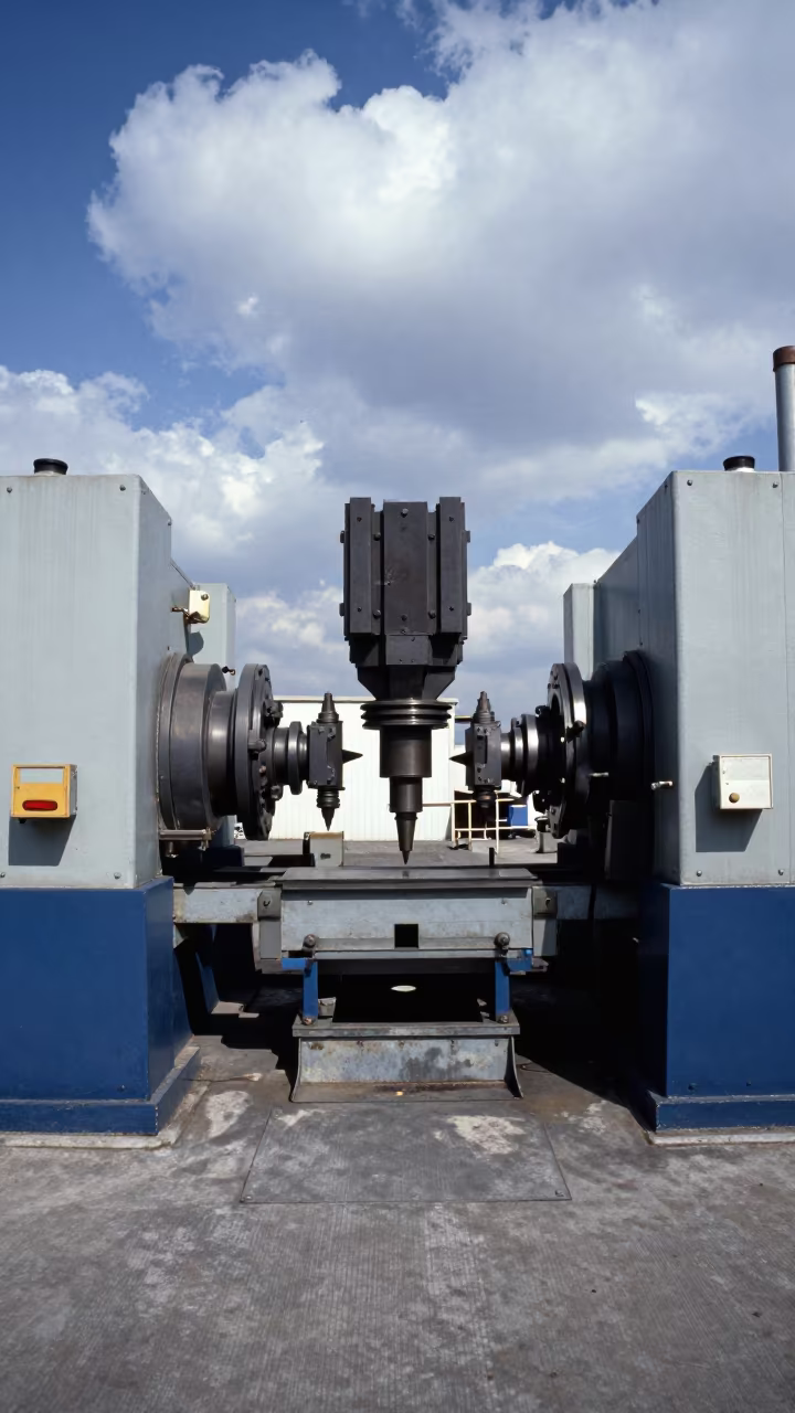 Injection Molds Clamping Shut in Jhang Factory in on a factory floor near Jhang