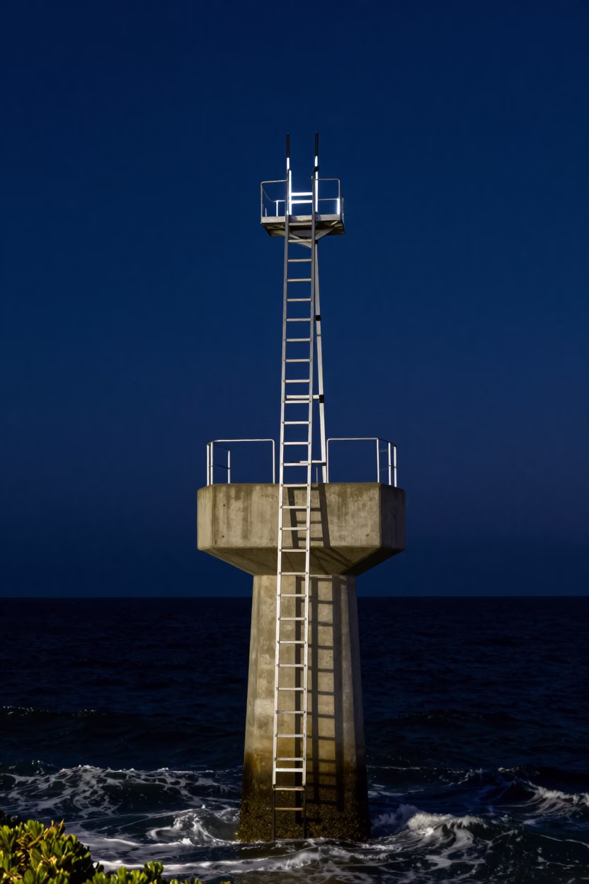 Inspection Ladder in San Diego at The Deepest Night Sky Light in in San Diego, California, United States