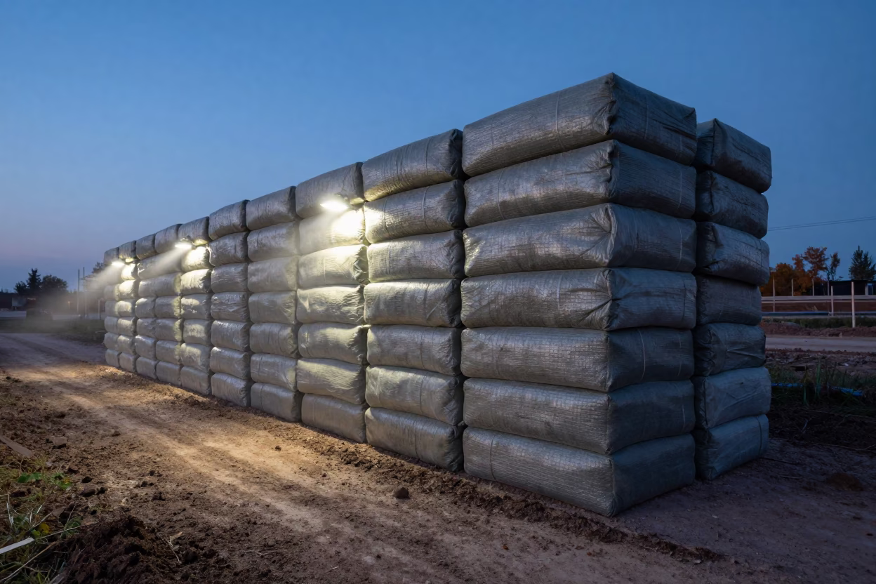 Insulation Stack Cleanup on Muddy Serbia Road in at a muddy site access road in Serbia
