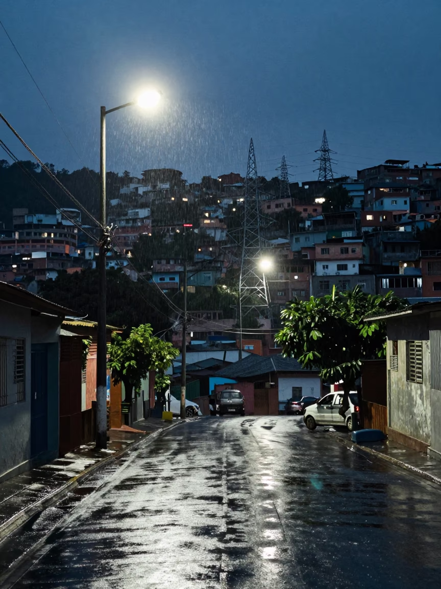 Insulators Sparkling in São Paulo at The Predawn Darkness Light in in São Paulo, Brazil