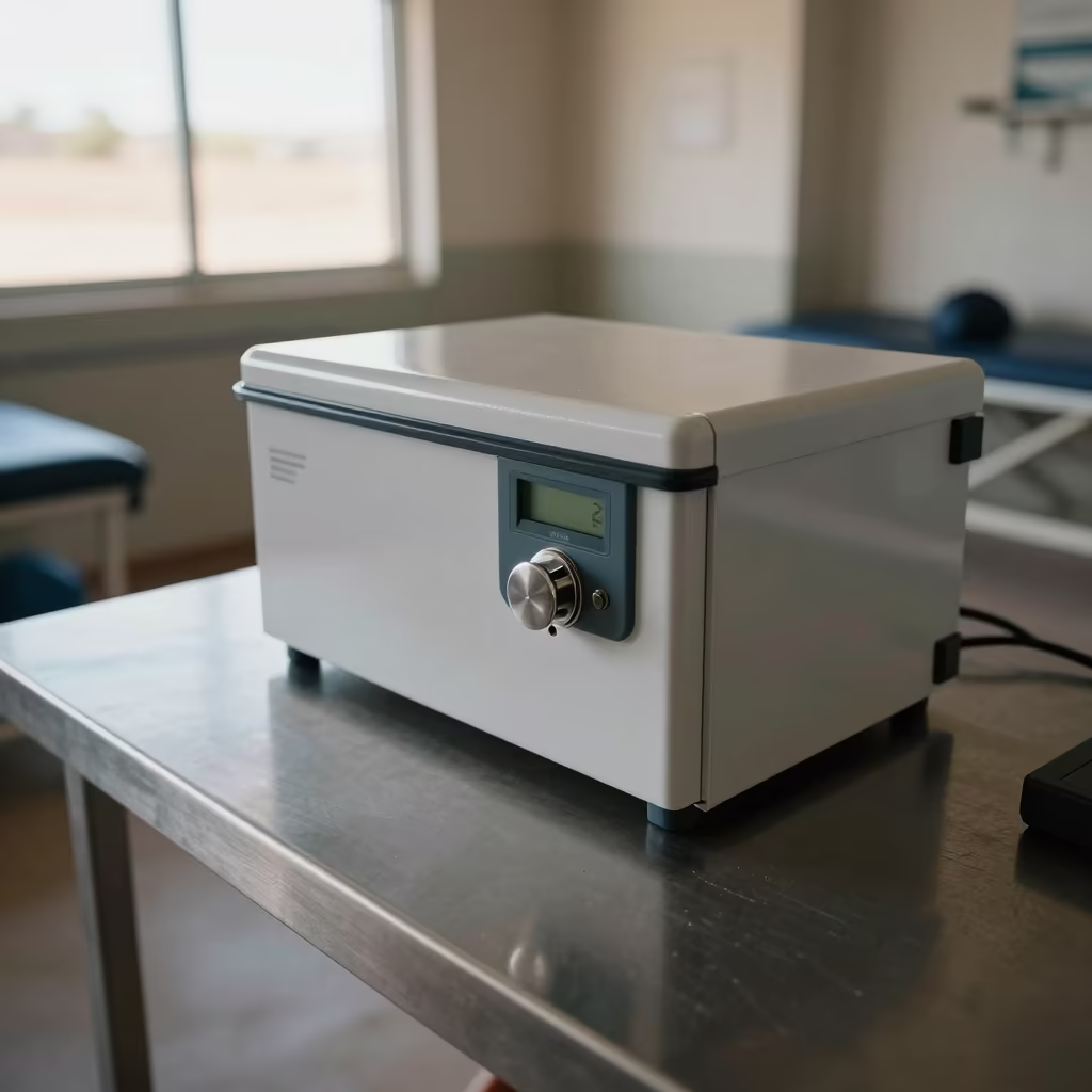 Insulin Fridge Lockbox Midday Reset Gym in inside a rehabilitation gym near Djibouti