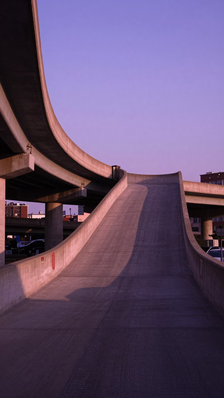 Interchange Ramp in New York at Nautical Dawn Light in in New York, New York, United States