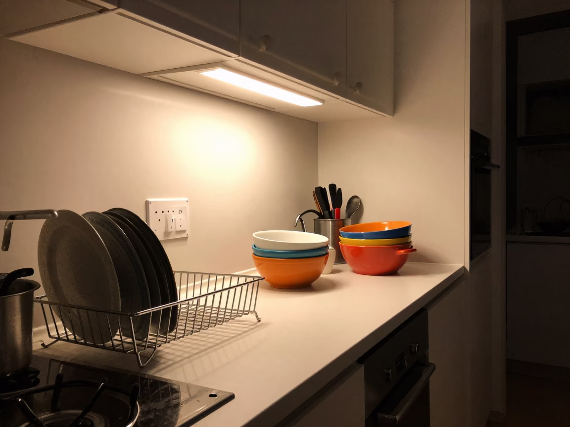 Interior Apartment in Barcelona at Late At Night Light in in Barcelona, Spain