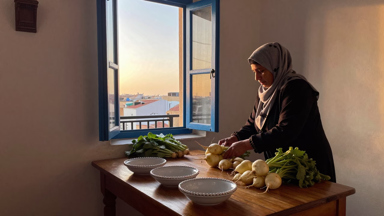 Interior Home in Casablanca at First Light Of Dawn in in Casablanca, Morocco