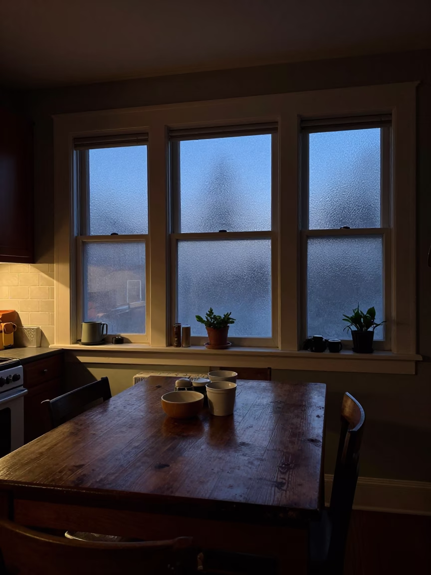 Interior Scene at The Predawn Darkness Light in Vancouver in in Vancouver, British Columbia, Canada