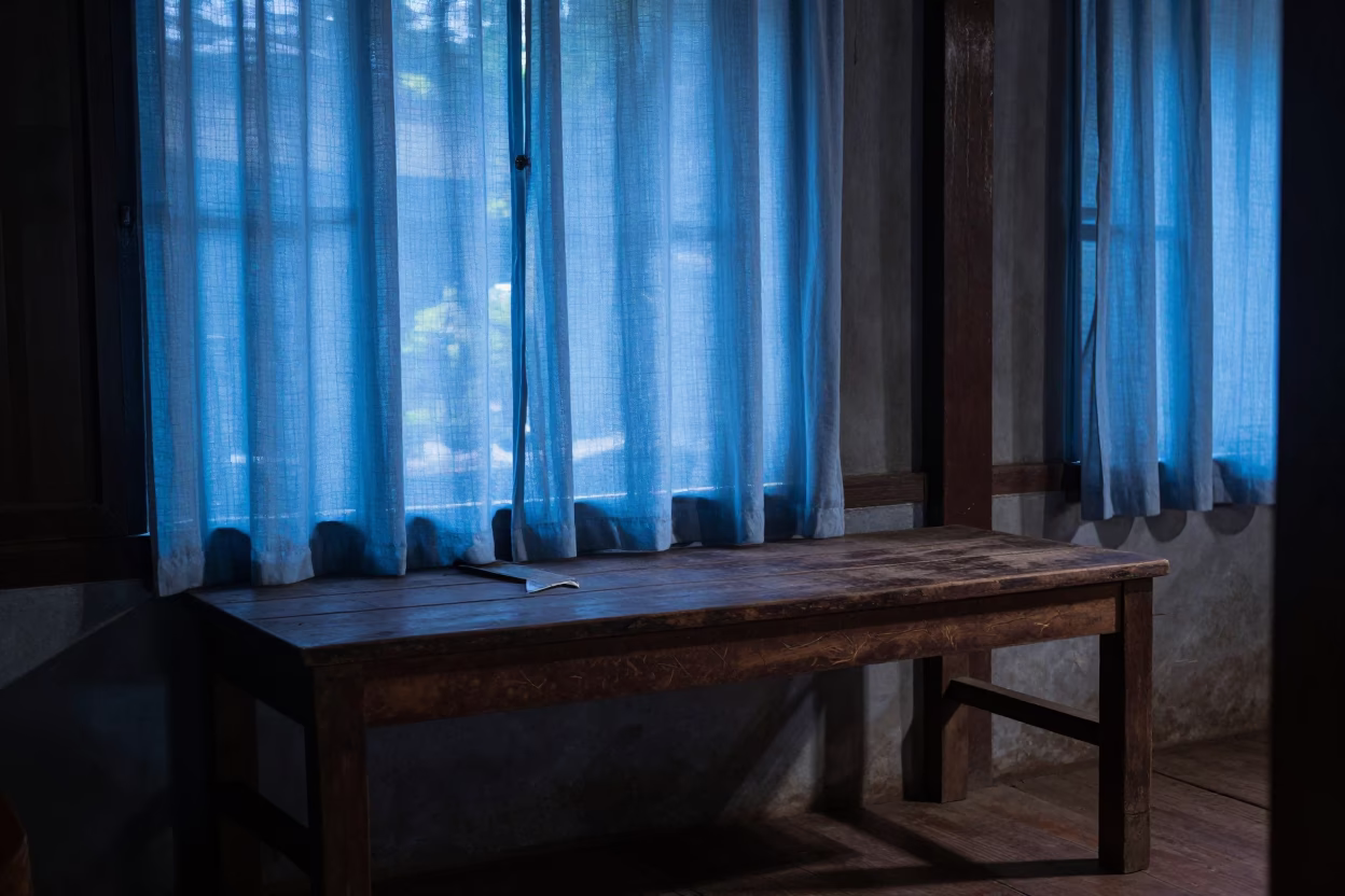 Interior Scene in Luang Prabang at The Last Blue Light Of Evening in in Luang Prabang, Laos