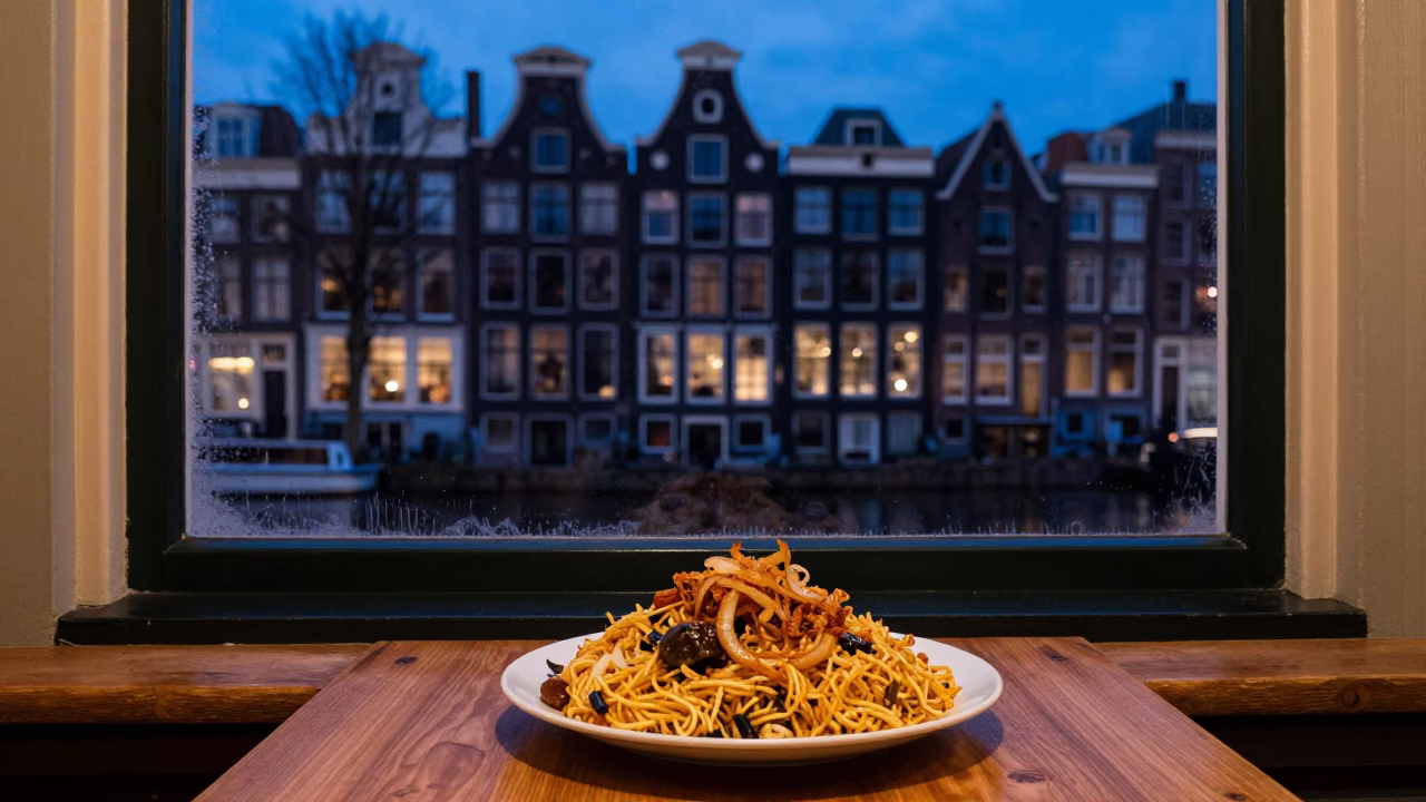 Interior View at Twilight in Amsterdam in in Amsterdam, Netherlands
