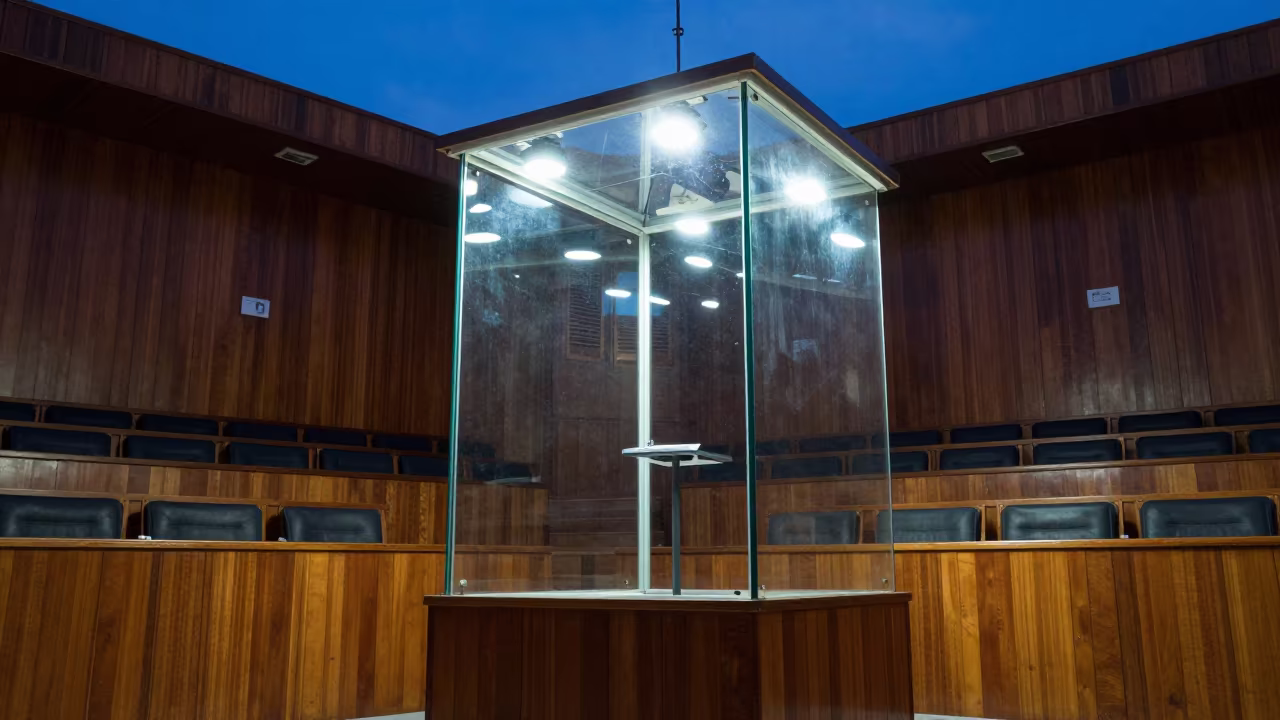 Interpreter Booth Above Barranquilla Council Chamber in inside a council chamber in Barranquilla