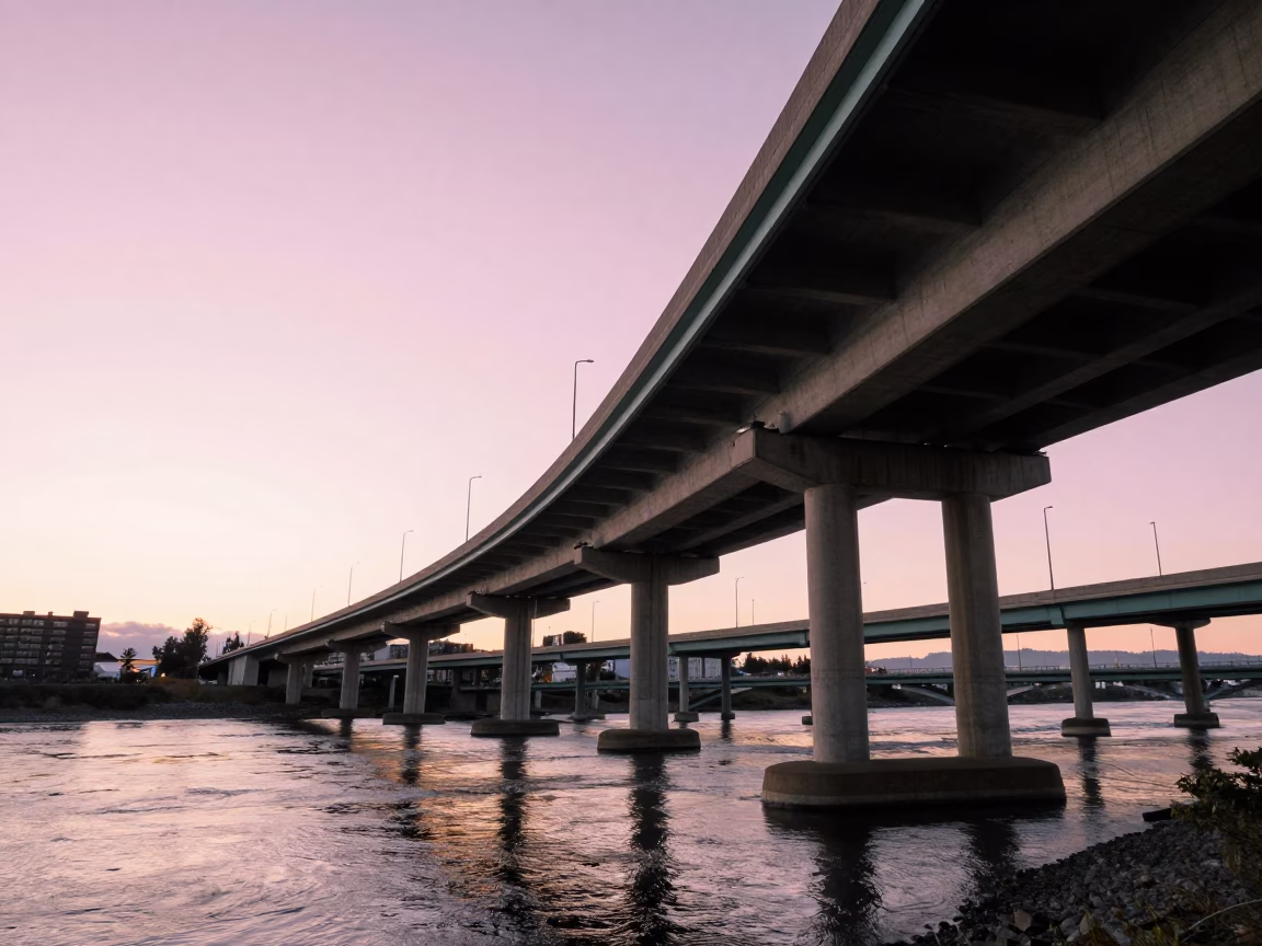Interstate Bridge Highway Flyover Stack in Portland in in Portland, Oregon, United States