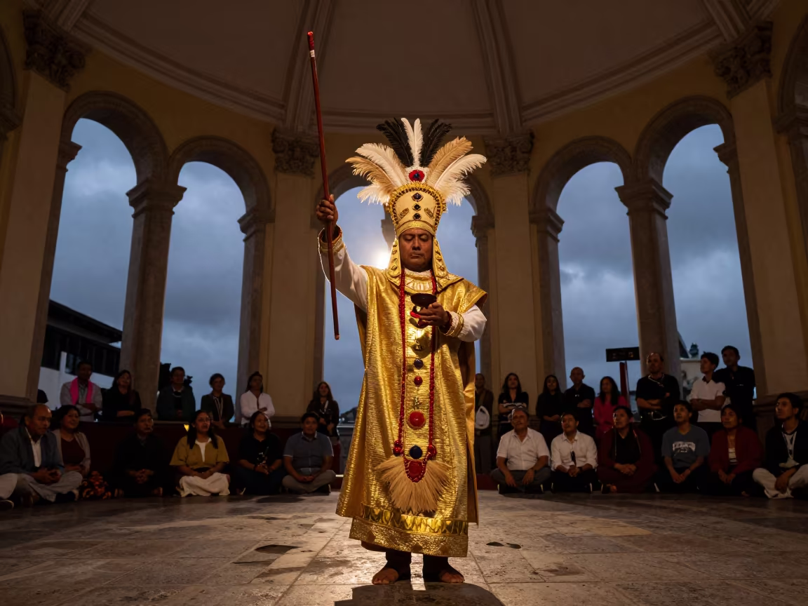 Inti Raymi Ceremony Silhouette in Lima Prayer Hall in in a prayer hall in Lima