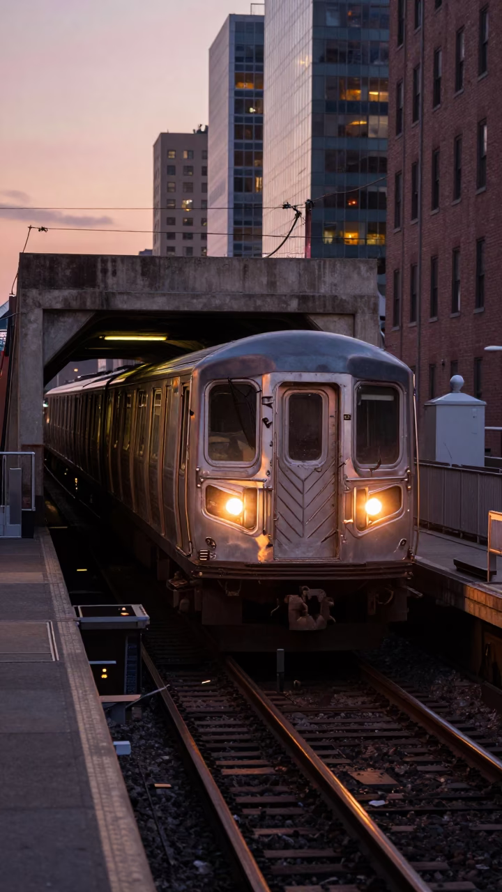 Into Daylight in New York at Nautical Dawn Light in in New York, New York, United States