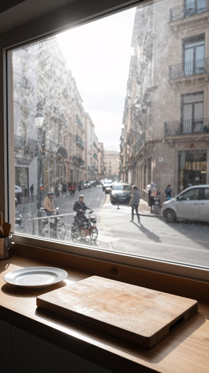 Into Kitchen in Valencia at Noon Light in in Valencia, Spain