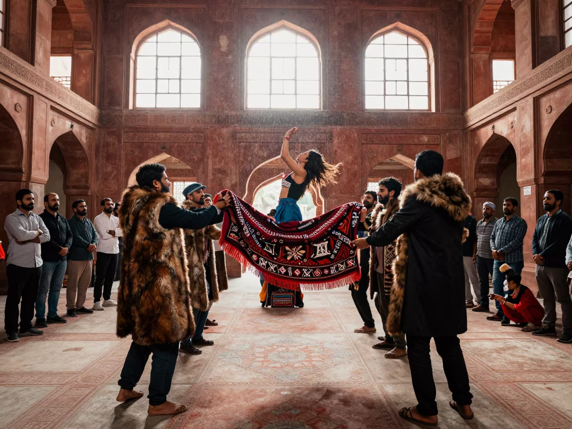 Inuit Nalukataq Ceremony in Ahmedabad Prayer Hall in in a prayer hall in Ahmedabad