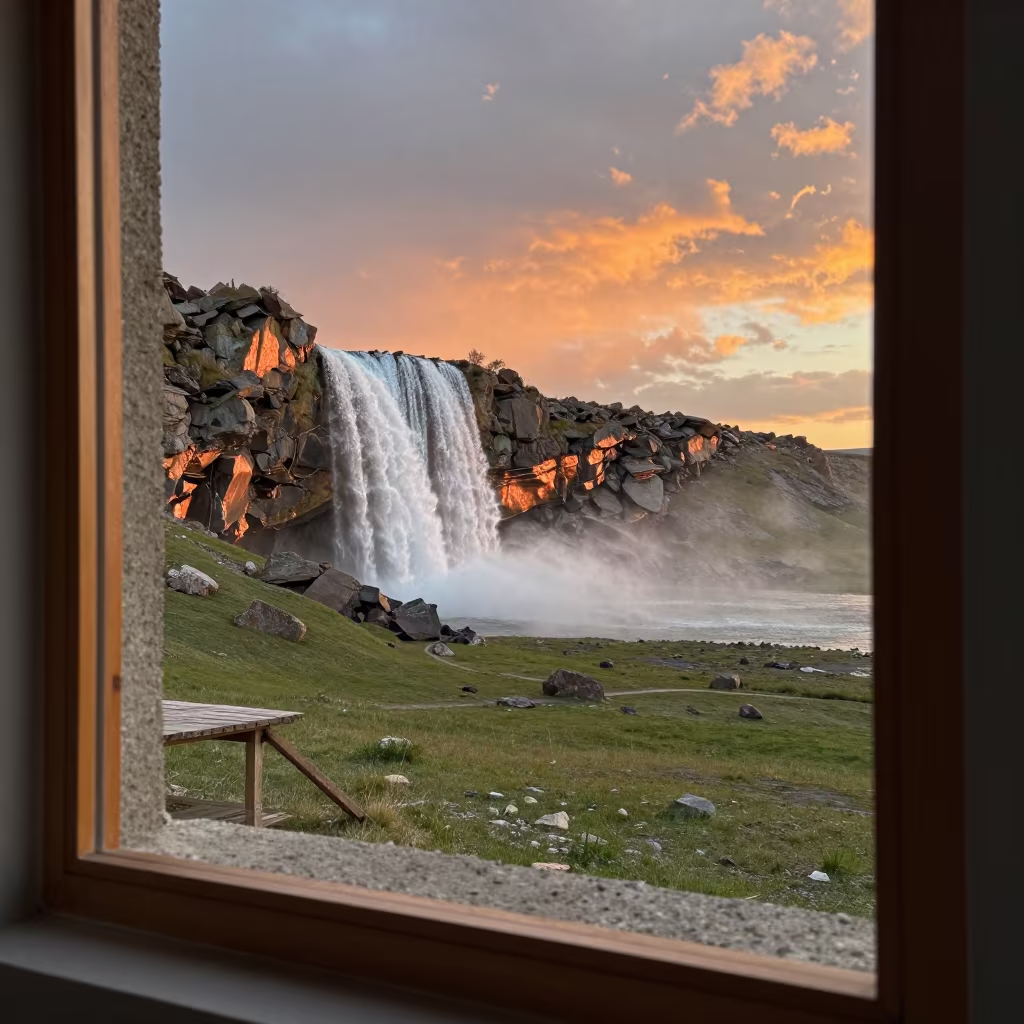 Inverted Cloud Waterfall Over Bishkek Ridge in across a floodplain after rain near Bishkek