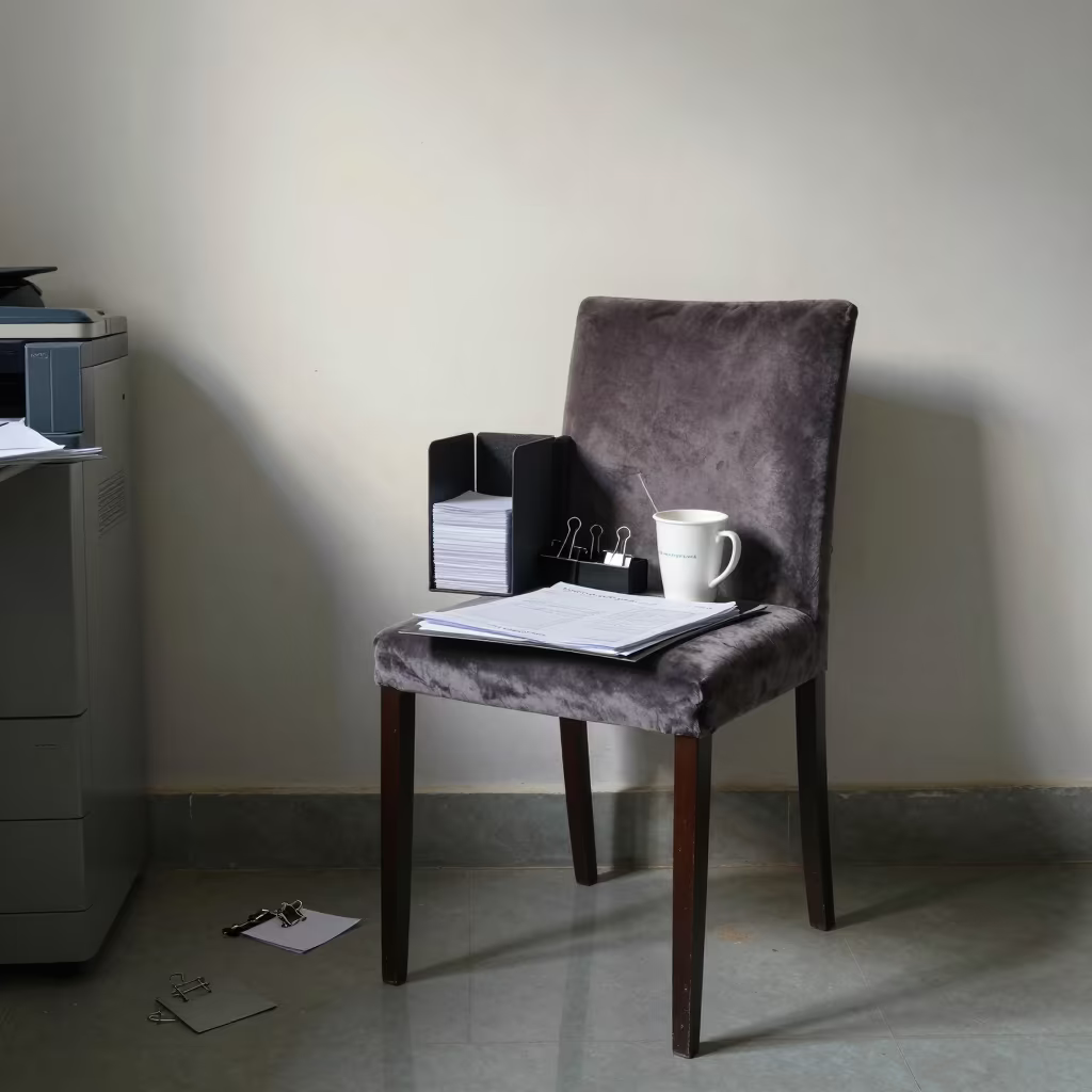 Invoice Highlighter Cup on Velvet Chair in on a velvet chair in Santiago de Cuba
