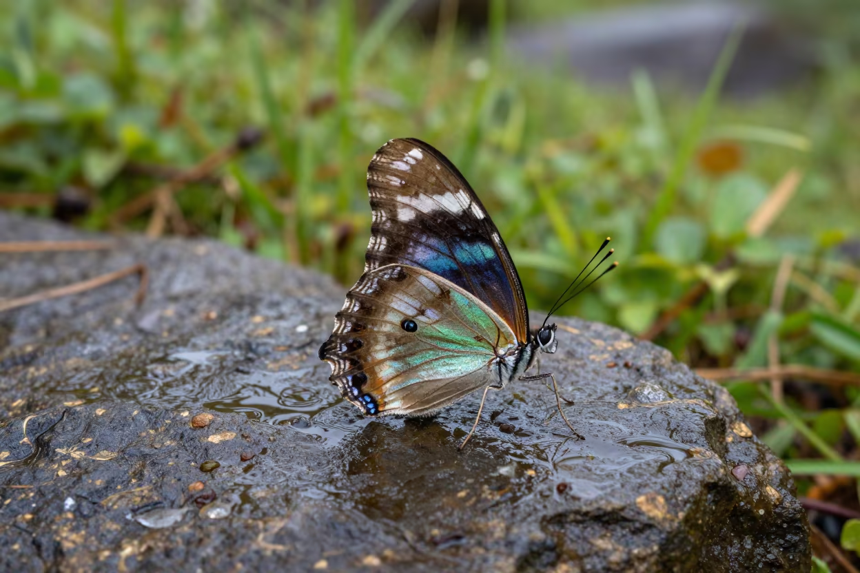 Iridescent Butterfly Wing Scales Jimma Ridge in on a wind-scoured ridge near Jimma