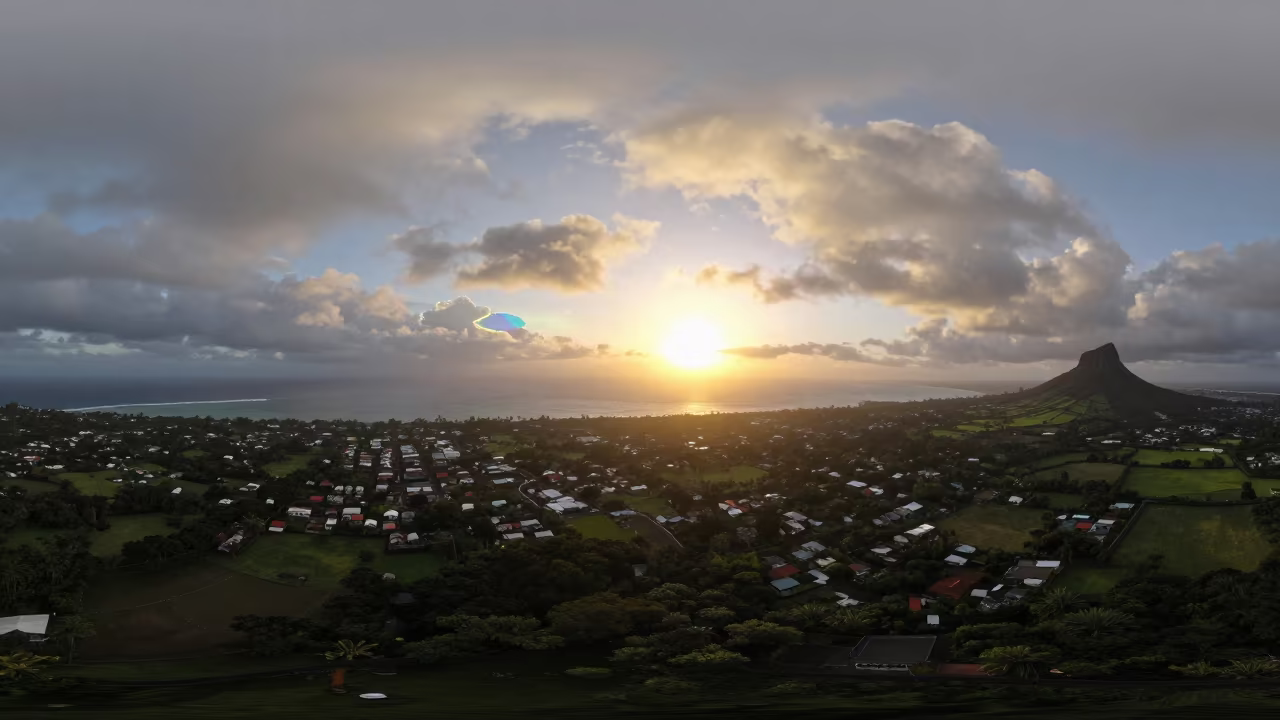 Iridescent Cloud Over Mauritius Wet Season in in Mauritius