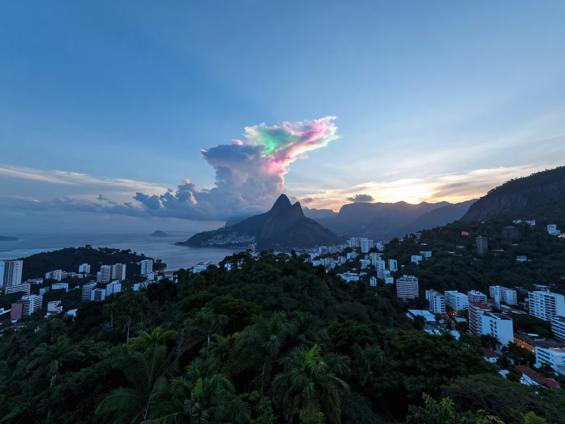 Iridescent Cloud Twilight Sky Rio De Janeiro in near Lapa, Rio de Janeiro
