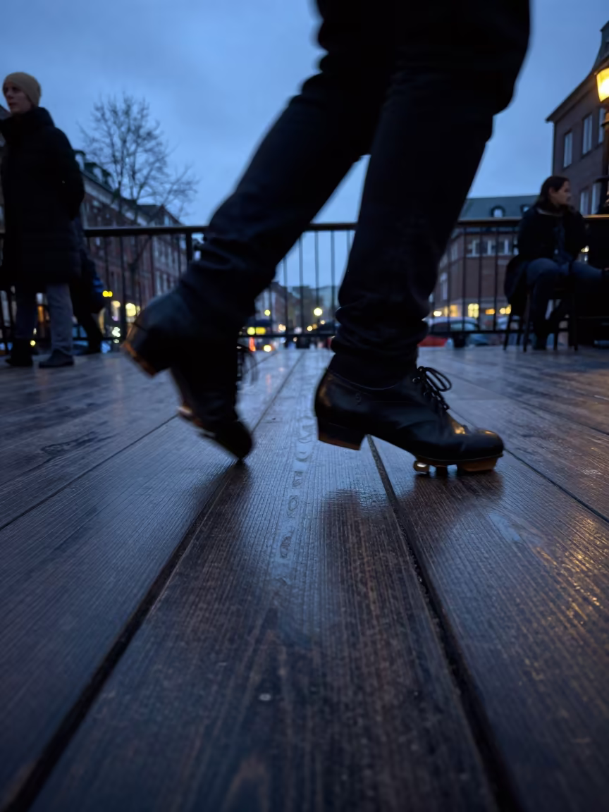 Irish Dancer Feet Blue Hour Hamburg Pub Floor in near Schanzenviertel, Hamburg