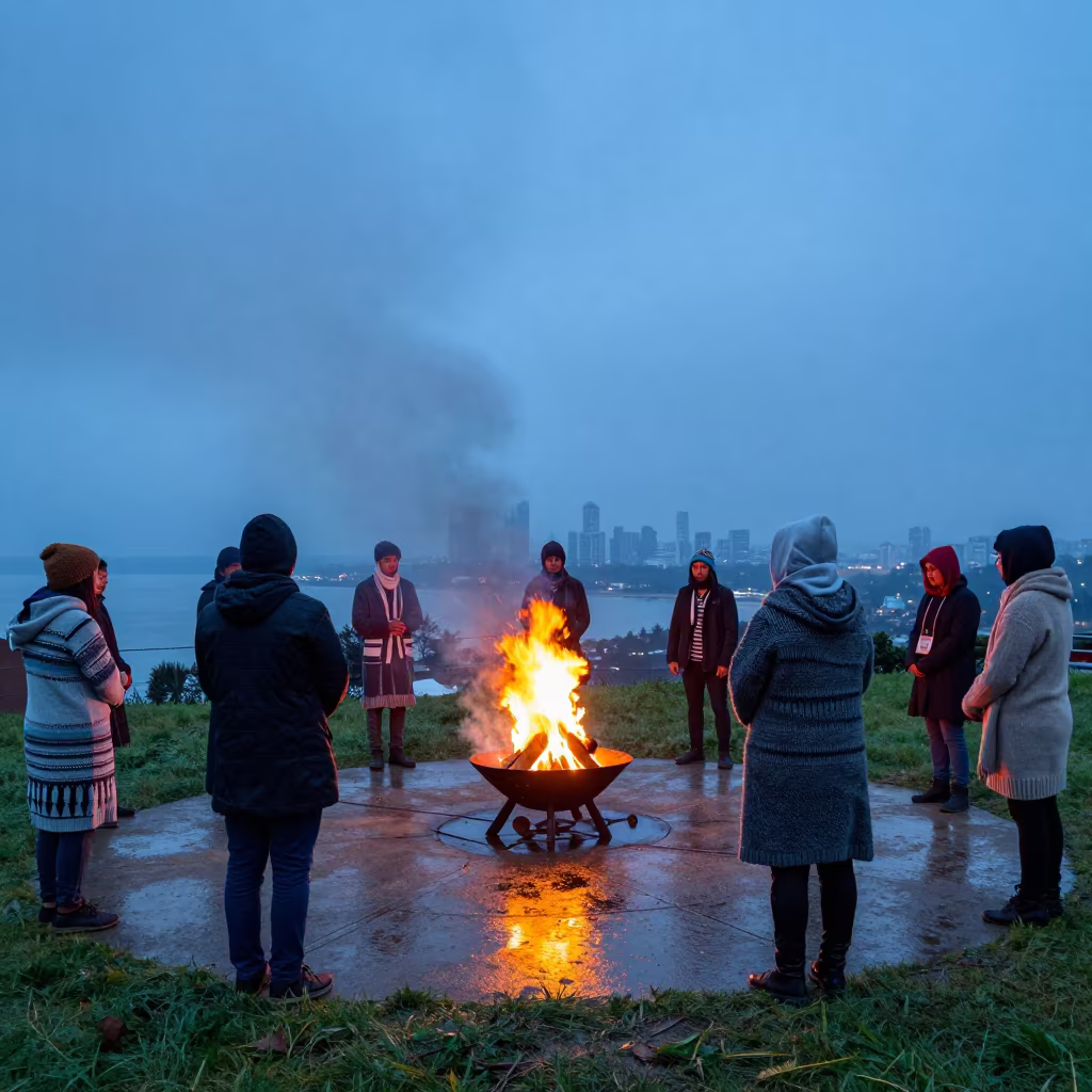 Irish Samhain Fire Festival at Chennai Hilltop in at a waterfront celebration in Chennai