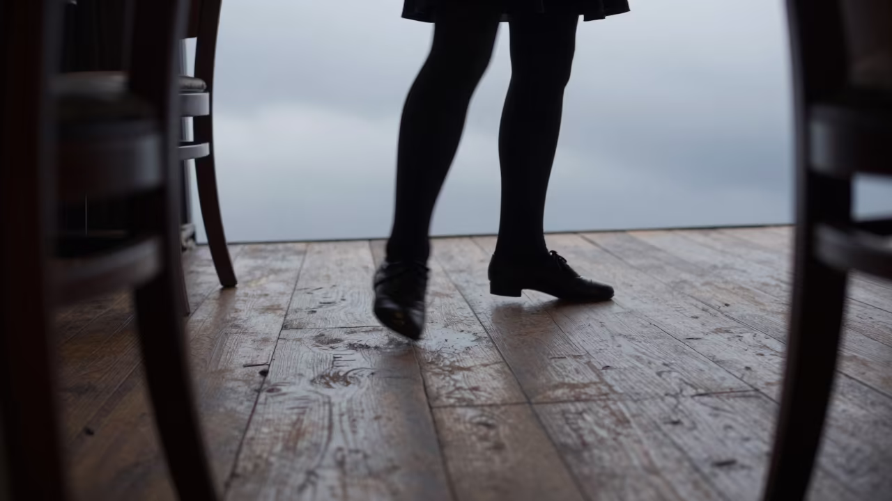 Irish Step Dancer Feet Dawn Light in near Jos