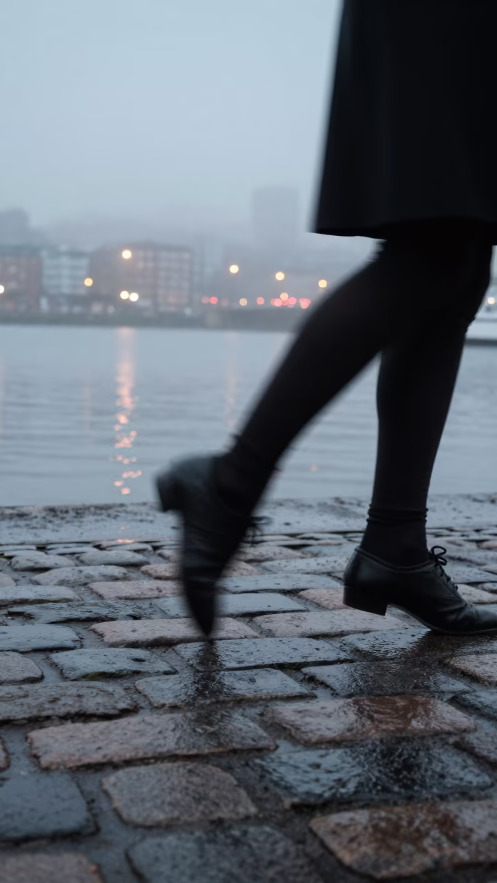 Irish Step Dancer Feet on Harbor Floor in at a harbor edge in Araure