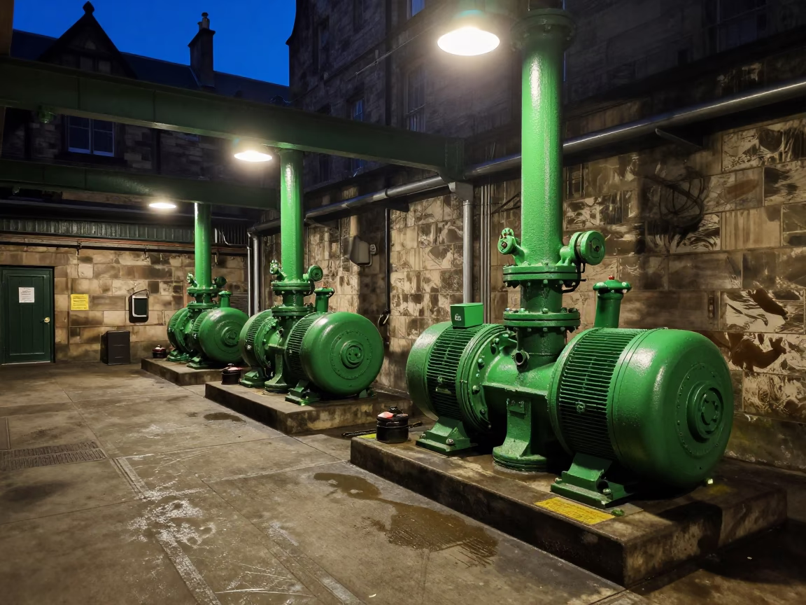 Iron Deadbolt in Edinburgh at The Still Hours Before Dawn Light in in Edinburgh, United Kingdom