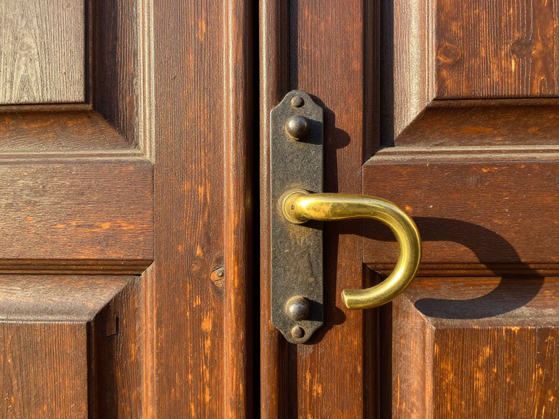 Iron Deadbolt in Lyon at The Early Afternoon Light in in Lyon, France