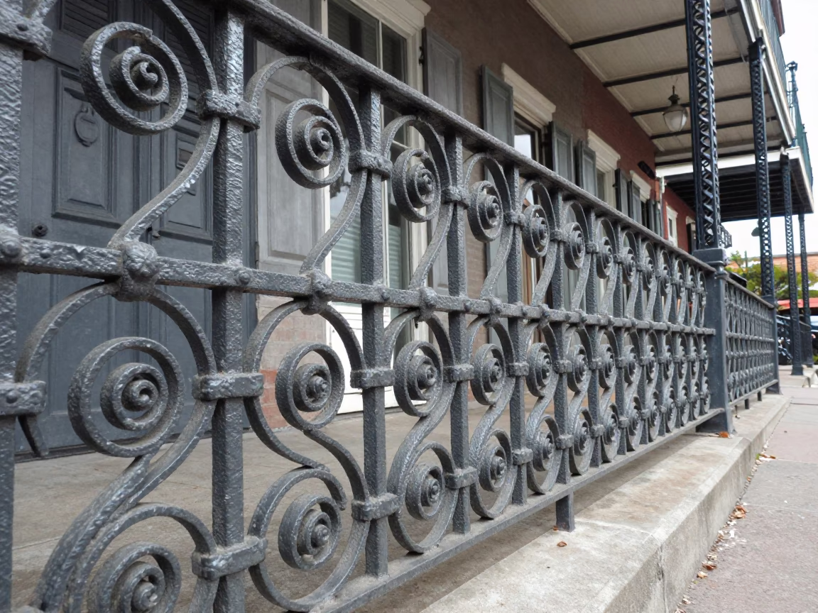 Iron Details in New Orleans at Midday Light in in New Orleans, Louisiana, United States