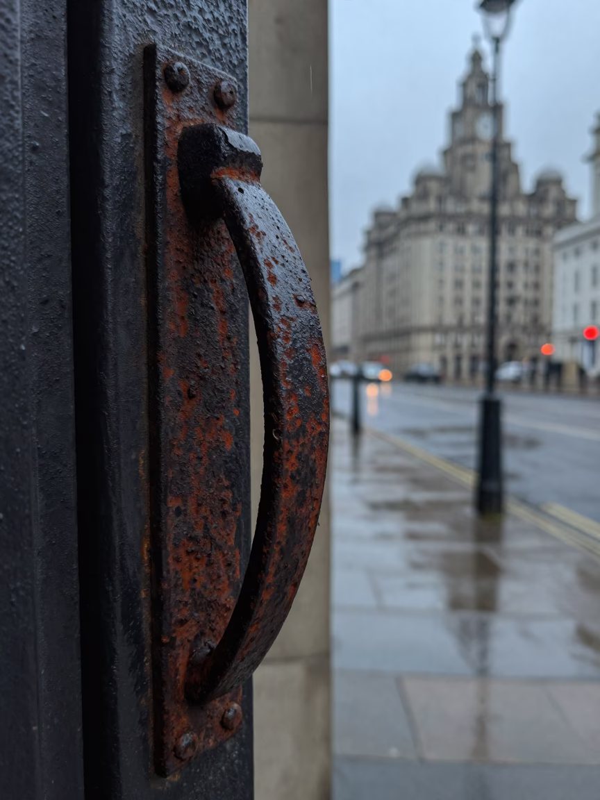 Iron Door Handle in Liverpool in in Liverpool, United Kingdom