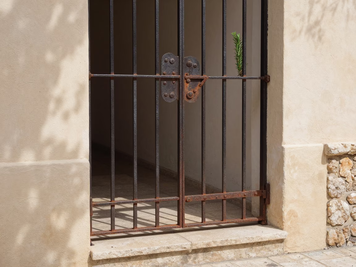 Iron Garden Gate in Barcelona in in Barcelona, Spain