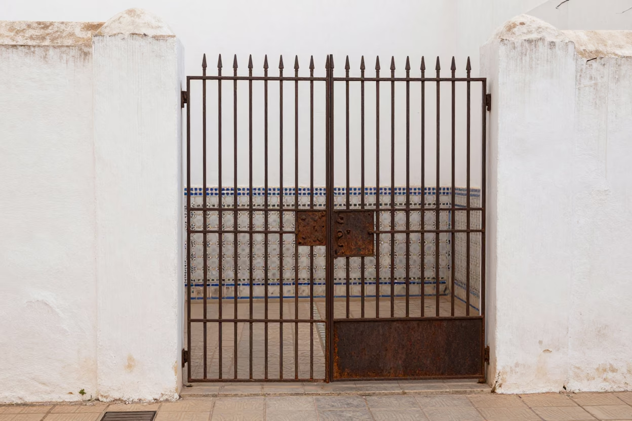 Iron Garden Gate in Casablanca in in Casablanca, Morocco