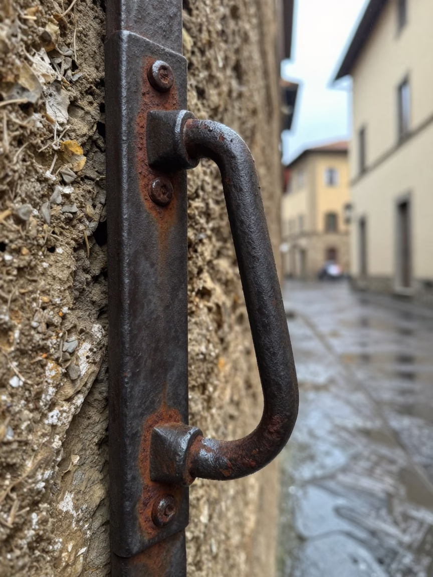 Iron Gate Handle in Florence in in Florence, Italy