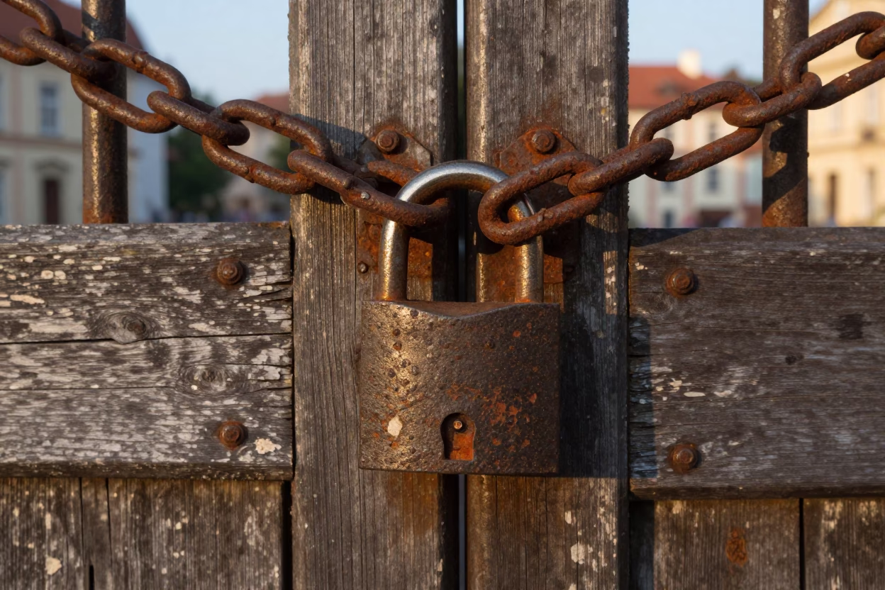 Iron Padlock in Prague in in Prague, Czech Republic