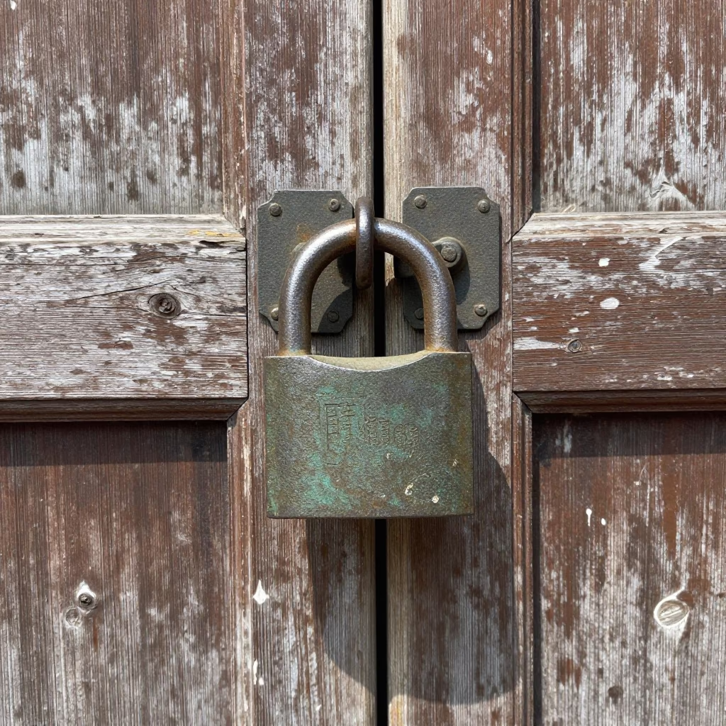 Iron Padlock in Tainan in in Tainan, Taiwan