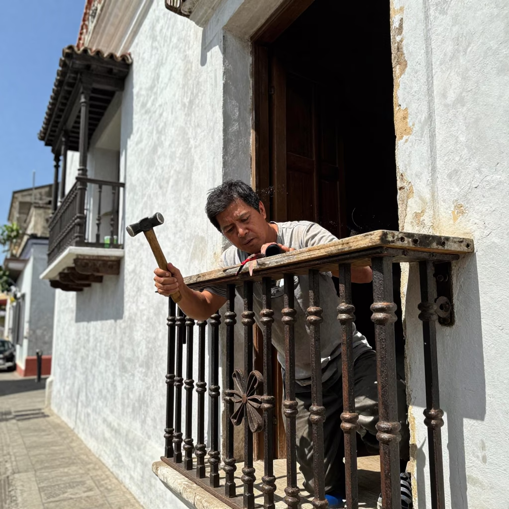 Iron Railing in Cartagena in in Cartagena, Colombia