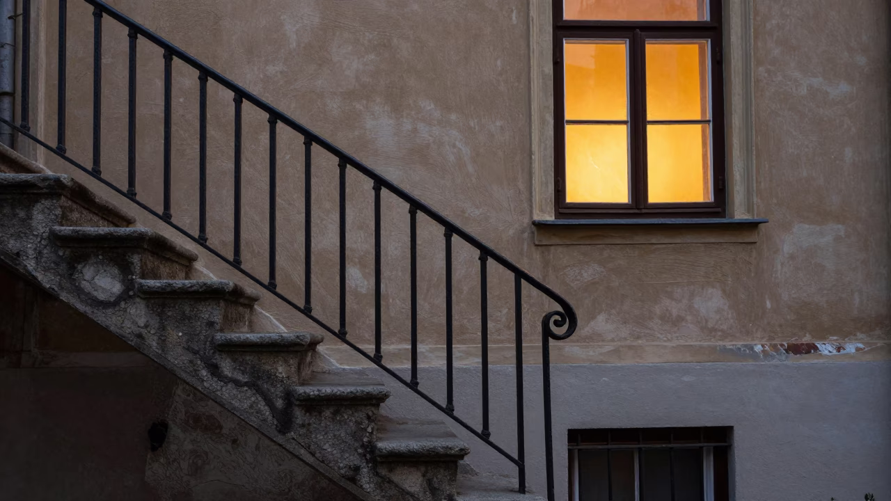 Iron Stair Rail in Krakow in in Krakow, Poland