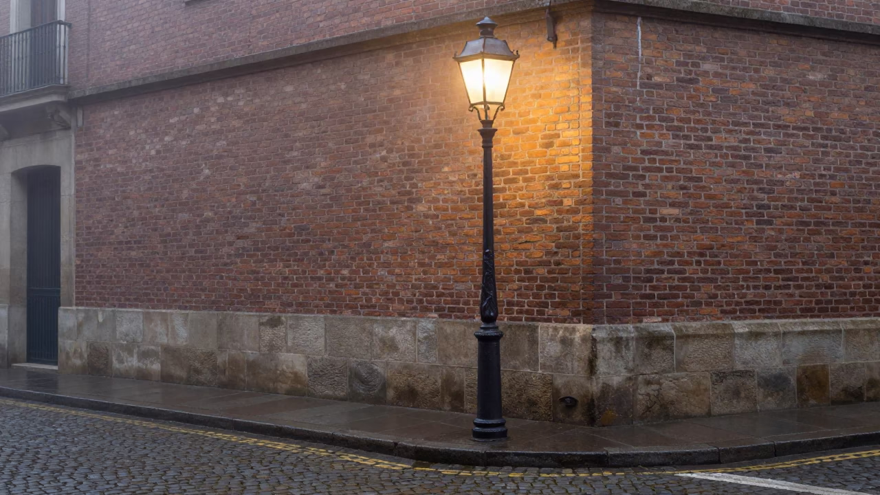 Iron Streetlamp in Bilbao in in Bilbao, Spain