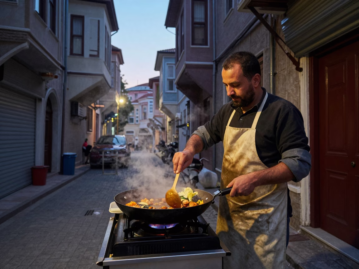 Istanbul Evening Scene at The Early Evening Light in in Istanbul, Turkey