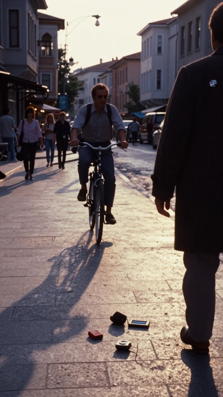Istanbul Street Scene at Evening Light in in Istanbul, Turkey