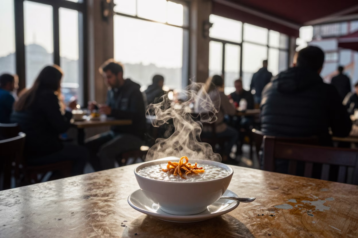 Istanbul Street Scene at The Early Morning Light in in Istanbul, Turkey