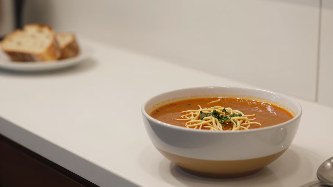 Italian Ribollita Soup and Crusty Bread at Cleveland Counter in at a noodle counter in Cleveland