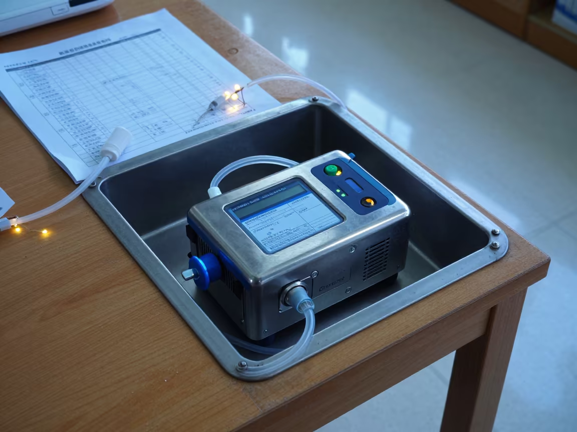 IV Pump Charging Alcove in Hangzhou Library in on a dusty library table in Hangzhou