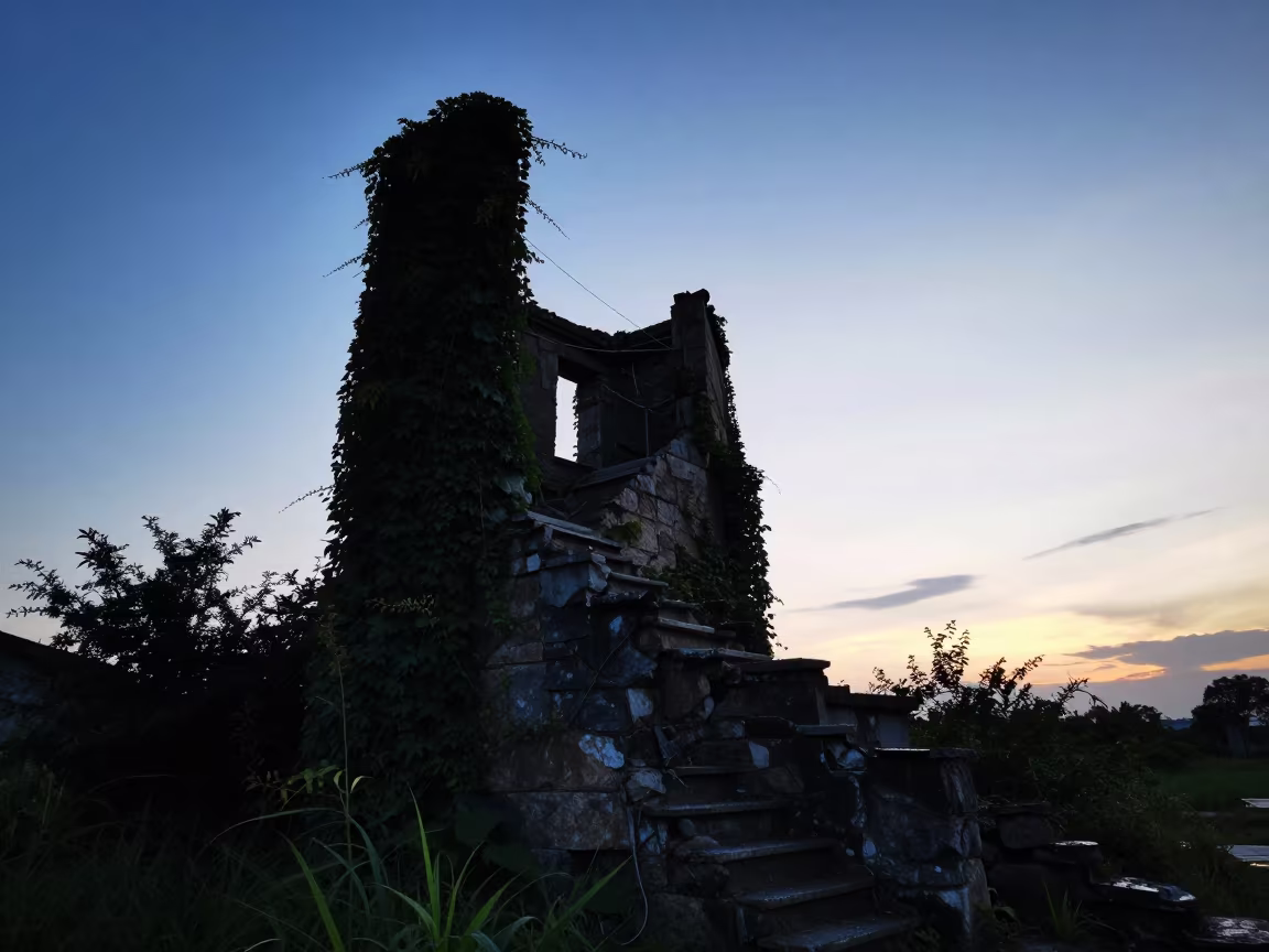 Ivy Wrapped Stair Tower in Indigo Twilight in near Wenzhou