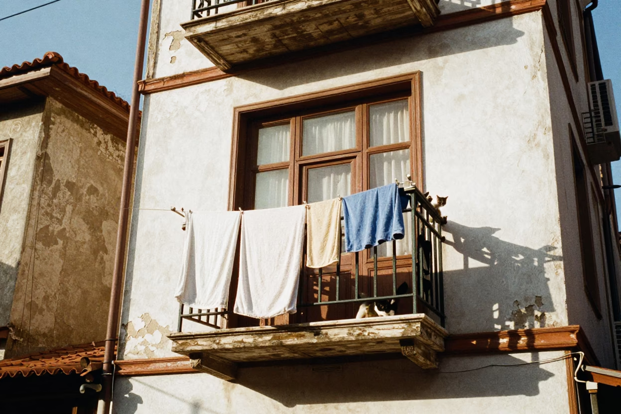 Izmir Balcony at Late Afternoon Light in in Izmir, Turkey