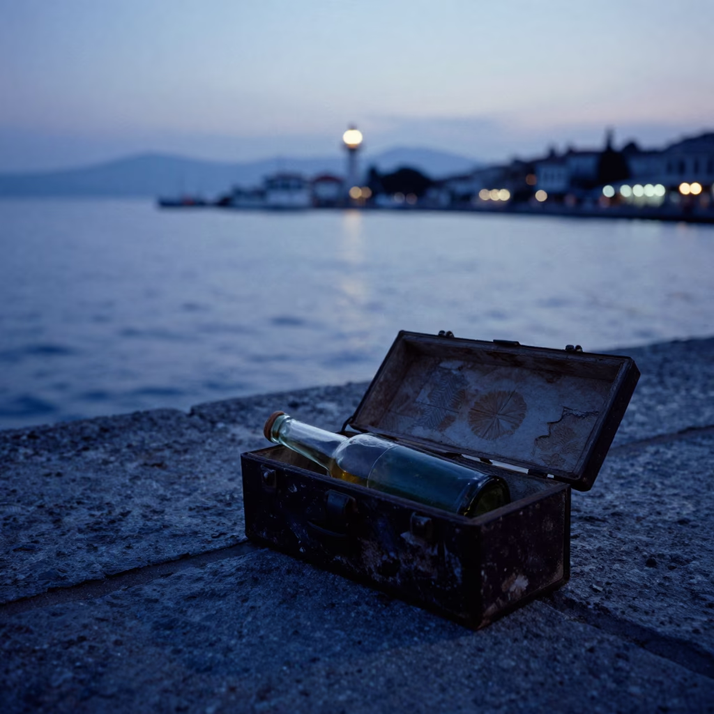 Izmir Harbor View at Nautical Dawn Light in in Izmir, Turkey
