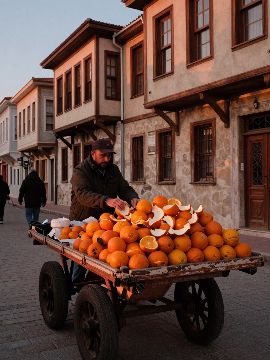 Izmir Turkey Copper Dusk Street Scene With Vintage Details in in Izmir, Turkey